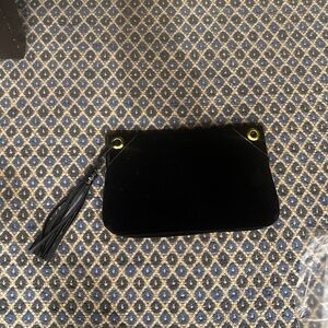 NWT💕 Black Velvet Clutch with Tassel and Hot Pink Lining and Interior Pocket